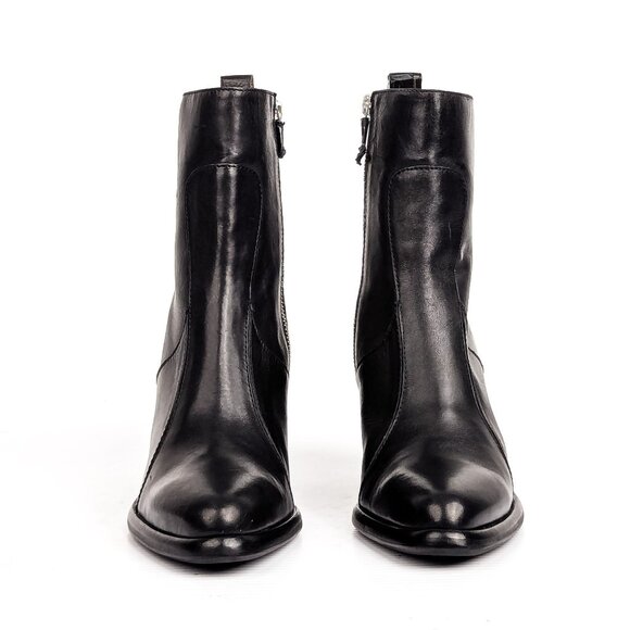 Rag&bone Women Mustang Black Leather Heel Western Ankle boots sz 8US EUR38.5 - Picture 2 of 7